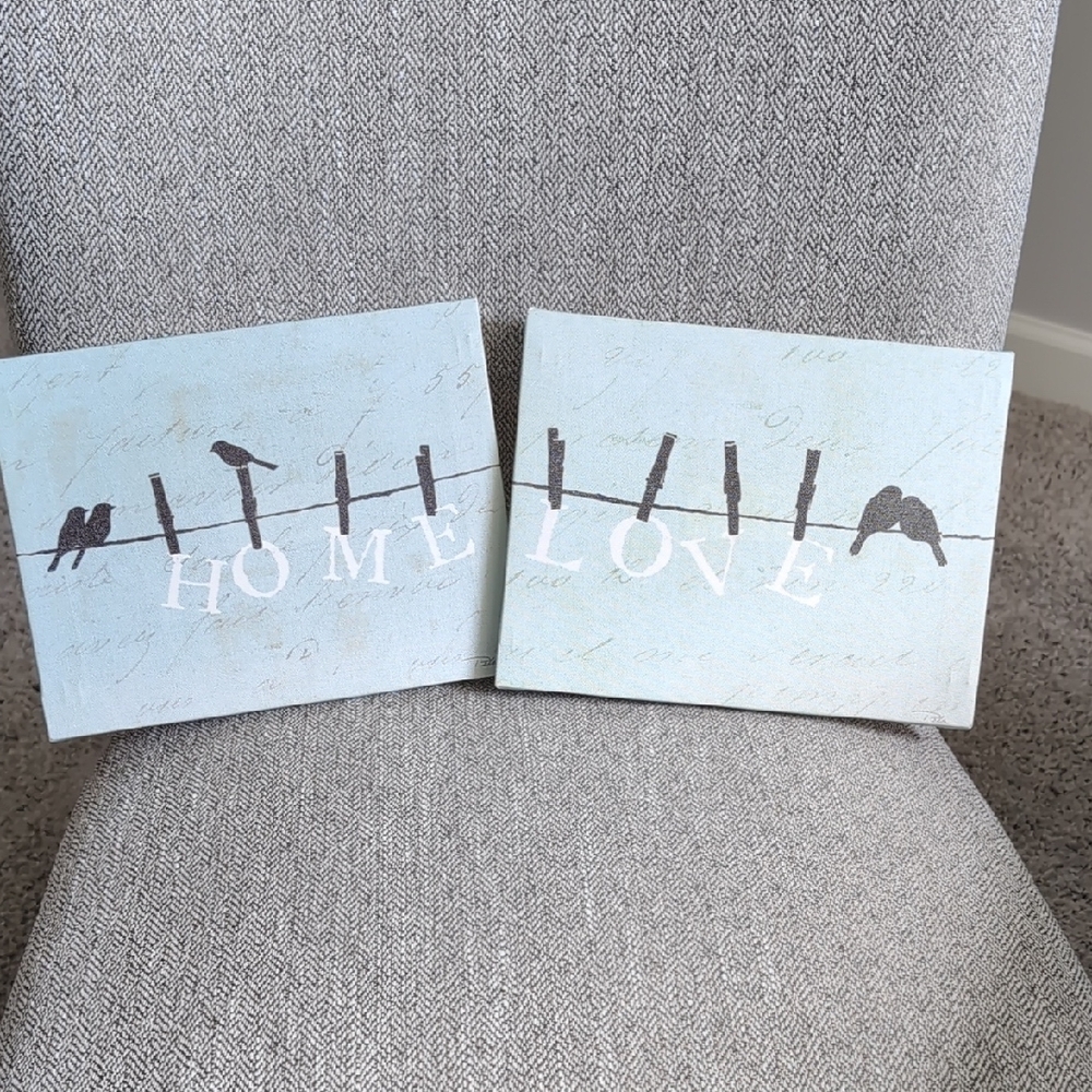 Blue and Black Bird Silhouette Art & Decals